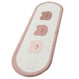 Cartoon Animal Pattern Area Rug Door Mat Soft Cute Oval Rug Bedside Carpet Decoration for Home Bedroom Brown Bear In Australia - Darrahopens