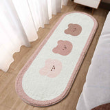Cartoon Animal Pattern Area Rug Door Mat Soft Cute Oval Rug Bedside Carpet Decoration for Home Bedroom Brown Bear In Australia - Darrahopens