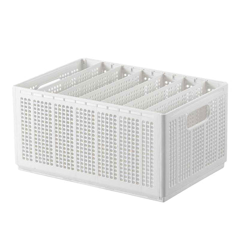 Closet Foldable Pants Storage Box Pure White Adjustable Dividers Rugged Divided Clothing Storage Boxes for Bedroom Wardrobe Large 7 Grids: 6 Baffles