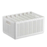 Closet Foldable Pants Storage Box Pure White Adjustable Dividers Rugged Divided Clothing Storage Boxes for Bedroom Wardrobe Large 7 Grids: 6 Baffles