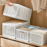 Closet Foldable Pants Storage Box Pure White Adjustable Dividers Rugged Divided Clothing Storage Boxes for Bedroom Wardrobe Large 7 Grids: 6 Baffles