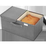 Underwear Socks Storage Organizer with Double Lid Foldable Thick Sock Underwear Storage Case for Socks Bras Ties Towels Dark Gray
