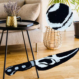 Skull Knife Carpet Horror Scary Scream Bedside Rug Wear Resistant Cashmere Home Welcome Decor 63.5CM In Australia - Darrahopens
