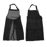 Canvas Apron Multipurpose Stylish Classic Loose Multi Pockets Wear Resistance Workshop Tool Apron for Work Home Black
