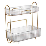 Makeup Organizer 2 Tier Bathroom Countertop Organizer Large Capacity Cosmetic Holder Shelf for Bedroom Dresser Transparent In Australia - Darrahopens