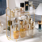 Makeup Organizer 2 Tier Bathroom Countertop Organizer Large Capacity Cosmetic Holder Shelf for Bedroom Dresser Transparent In Australia - Darrahopens