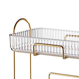Makeup Organizer 2 Tier Bathroom Countertop Organizer Large Capacity Cosmetic Holder Shelf for Bedroom Dresser Transparent