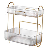 Makeup Organizer 2 Tier Bathroom Countertop Organizer Large Capacity Cosmetic Holder Shelf for Bedroom Dresser Transparent