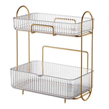 Makeup Organizer 2 Tier Bathroom Countertop Organizer Large Capacity Cosmetic Holder Shelf for Bedroom Dresser Transparent