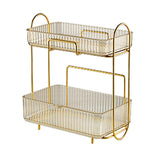 Makeup Organizer 2 Tier Bathroom Countertop Organizer Large Capacity Cosmetic Holder Shelf for Bedroom Dresser Amber In Australia - Darrahopens