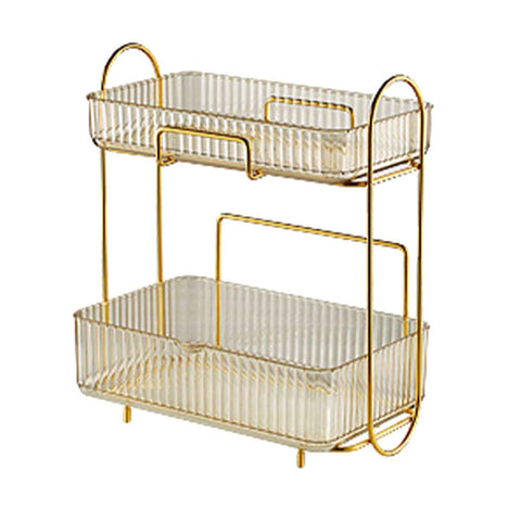 Makeup Organizer 2 Tier Bathroom Countertop Organizer Large Capacity Cosmetic Holder Shelf for Bedroom Dresser Amber In Australia - Darrahopens