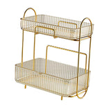 Makeup Organizer 2 Tier Bathroom Countertop Organizer Large Capacity Cosmetic Holder Shelf for Bedroom Dresser Amber In Australia - Darrahopens
