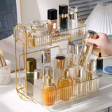 Makeup Organizer 2 Tier Bathroom Countertop Organizer Large Capacity Cosmetic Holder Shelf for Bedroom Dresser Amber In Australia - Darrahopens
