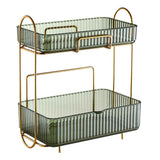 Makeup Organizer 2 Tier Bathroom Countertop Organizer Large Capacity Cosmetic Holder Shelf for Bedroom Dresser Green In Australia - Darrahopens
