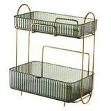 Makeup Organizer 2 Tier Bathroom Countertop Organizer Large Capacity Cosmetic Holder Shelf for Bedroom Dresser Green In Australia - Darrahopens