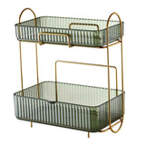Makeup Organizer 2 Tier Bathroom Countertop Organizer Large Capacity Cosmetic Holder Shelf for Bedroom Dresser Green In Australia - Darrahopens