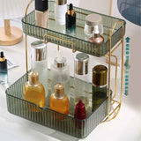 Makeup Organizer 2 Tier Bathroom Countertop Organizer Large Capacity Cosmetic Holder Shelf for Bedroom Dresser Green In Australia - Darrahopens
