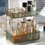 Makeup Organizer 2 Tier Bathroom Countertop Organizer Large Capacity Cosmetic Holder Shelf for Bedroom Dresser Green In Australia - Darrahopens