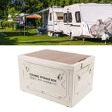 Collapsible Camping Storage Box Pulley Design Waterproof 5 Sides Opening Camping Folding Storage Bins for Car Outdoor White
