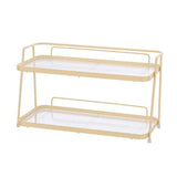 2 Tier Bathroom Countertop Organizer Counter Standing Rack Cosmetic Holder Storage Shelf Cosmetic Organizer Holder Cream Yellow In Australia - Darrahopens