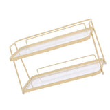 2 Tier Bathroom Countertop Organizer Counter Standing Rack Cosmetic Holder Storage Shelf Cosmetic Organizer Holder Cream Yellow In Australia - Darrahopens