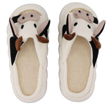 Linen Slippers Wear Resistant Comfortable Open Toe Indoor Slippers Sandals for 4 Season Cow Cartoon Pattern 40 41 Size In Australia - Darrahopens