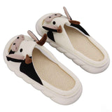 Linen Slippers Wear Resistant Comfortable Open Toe Indoor Slippers Sandals for 4 Season Cow Cartoon Pattern 40 41 Size In Australia - Darrahopens