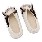 Linen Slippers Wear Resistant Comfortable Open Toe Indoor Slippers Sandals for 4 Season Cow Cartoon Pattern 42 43 Size In Australia - Darrahopens