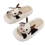 Linen Slippers Wear Resistant Comfortable Open Toe Indoor Slippers Sandals for 4 Season Cow Cartoon Pattern 42 43 Size In Australia - Darrahopens