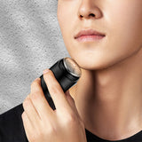 Mini Electric Beard Trimmer for Men Rechargeable Portable Travel Pocket Beard Trimmer for Mustache Stubble Body Grooming Black Vertical Stripe Style