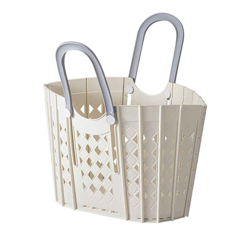 Laundry Basket Multifunction Plastic Foldable Clothes Hamper with Handles for Home Bathroom White In Australia - Darrahopens
