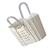 Laundry Basket Multifunction Plastic Foldable Clothes Hamper with Handles for Home Bathroom White