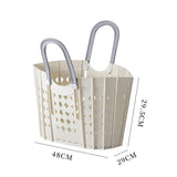 Laundry Basket Multifunction Plastic Foldable Clothes Hamper with Handles for Home Bathroom White