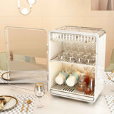 Dustproof Cup Organizer Tea Set Storage Box Household Transparent Desktop Water Cup Tea Cup Draining Rack White In Australia - Darrahopens