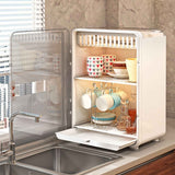Dustproof Cup Organizer Tea Set Storage Box Household Transparent Desktop Water Cup Tea Cup Draining Rack White In Australia - Darrahopens