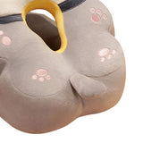 Ice Silk V Shaped Nap Pillow Napping Artifact Cute Animal Sleeping Pillow Cushion for Office Students Grey Cat