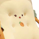 Backrest Pillow Washable Removable Cover Soft Cartoon Animal Back Support Cushion for Office Chair Bedside Carrot