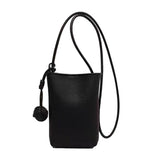 Cell Phone Shoulder Bag PU Leather Cute Mini Wallet Over Shoulder Strap Messenger Bag for Women Black In Australia - Darrahopens