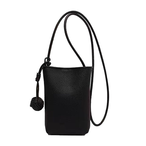Cell Phone Shoulder Bag PU Leather Cute Mini Wallet Over Shoulder Strap Messenger Bag for Women Black In Australia - Darrahopens