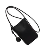 Cell Phone Shoulder Bag PU Leather Cute Mini Wallet Over Shoulder Strap Messenger Bag for Women Black In Australia - Darrahopens