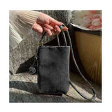 Cell Phone Shoulder Bag PU Leather Cute Mini Wallet Over Shoulder Strap Messenger Bag for Women Black