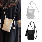 Cell Phone Shoulder Bag PU Leather Cute Mini Wallet Over Shoulder Strap Messenger Bag for Women Black In Australia - Darrahopens