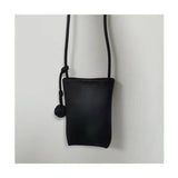 Cell Phone Shoulder Bag PU Leather Cute Mini Wallet Over Shoulder Strap Messenger Bag for Women Black