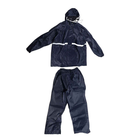 Split Jacket Pants Suit Breathable Waterproof Raincoat Set Double Layer Raincoat Set for Men Women Oxford Navy Blue L In Australia - Darrahopens