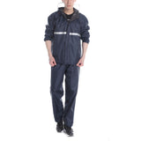 Split Jacket Pants Suit Breathable Waterproof Raincoat Set Double Layer Raincoat Set for Men Women Oxford Navy Blue XL