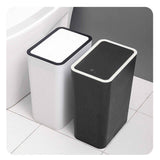 Household Garbage Cans Sealed Large Capacity Odorless With Press Top Plastic Trash Bin For Home Kitchen Living Room Bathroom White