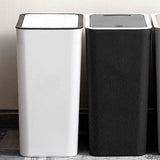 Household Garbage Cans Sealed Large Capacity Odorless With Press Top Plastic Trash Bin For Home Kitchen Living Room Bathroom White