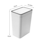 Household Garbage Cans Sealed Large Capacity Odorless With Press Top Plastic Trash Bin For Home Kitchen Living Room Bathroom White