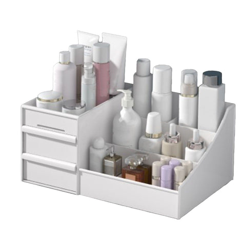 Makeup Organizer for Vanity Large Capacity Cosmetics Storage Box with Drawers for Cosmetics Lipsticks Nail Care Skincare White In Australia - Darrahopens