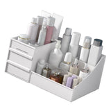 Makeup Organizer for Vanity Large Capacity Cosmetics Storage Box with Drawers for Cosmetics Lipsticks Nail Care Skincare White In Australia - Darrahopens